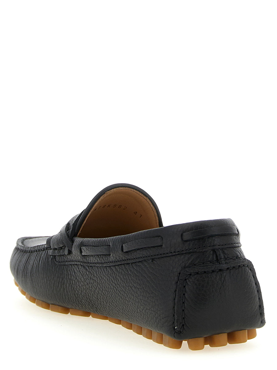 Valentino Garavani Driver Fastaway Loafers Black Calfskin Moccasins For Men