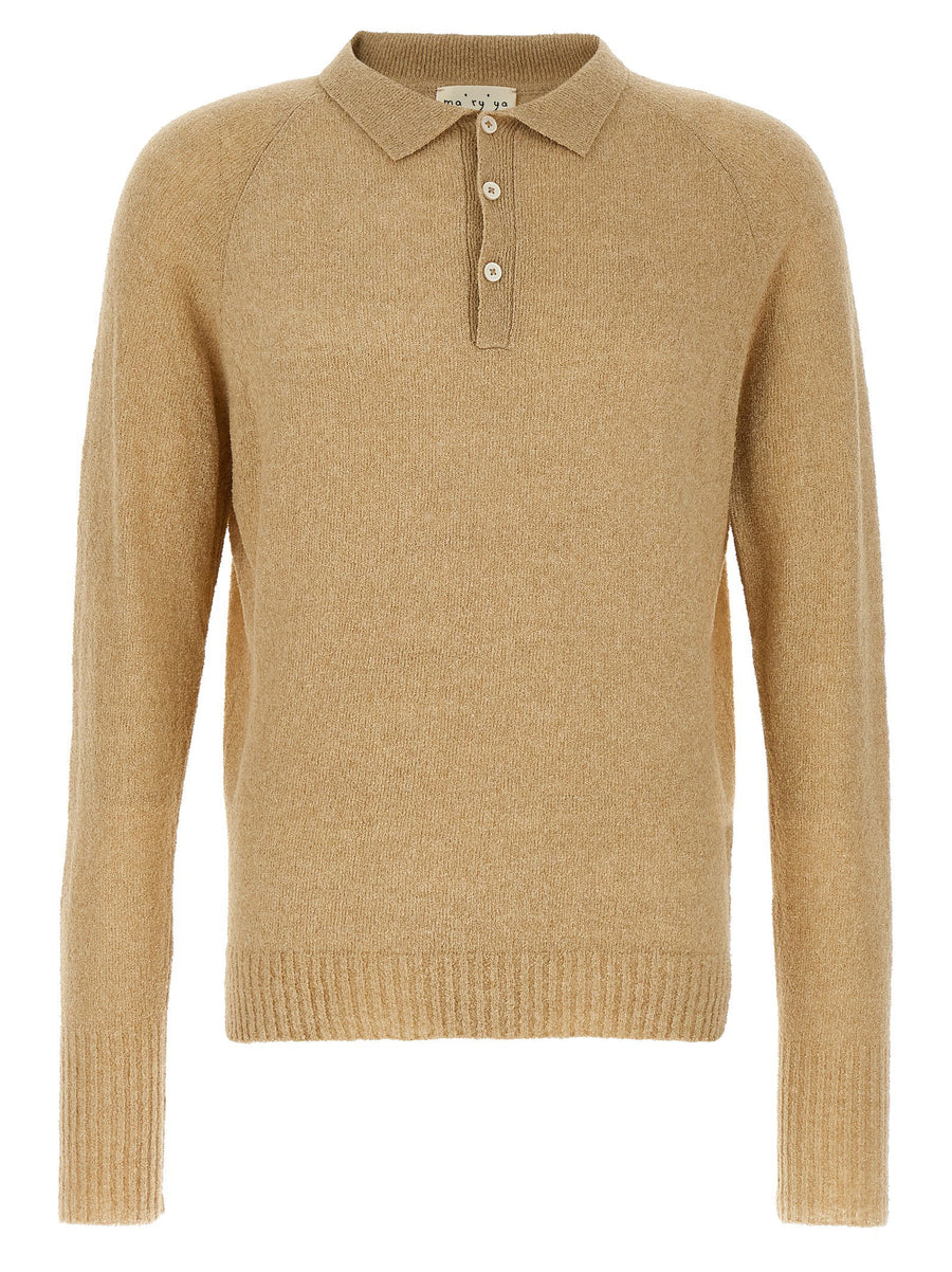 Ma'ry'ya Bouclé Cotton Polo Shirt