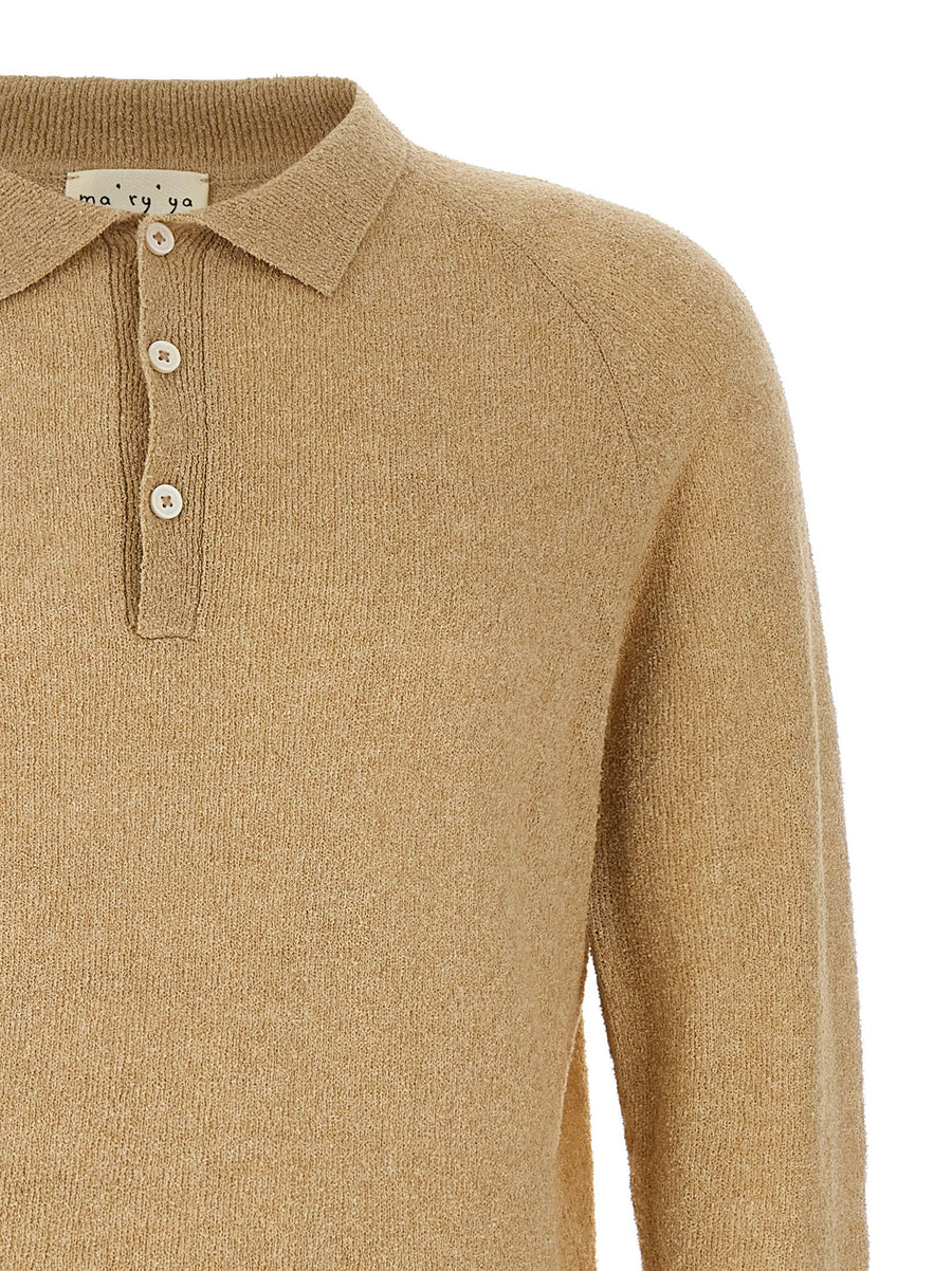 Ma'ry'ya Bouclé Cotton Polo Shirt