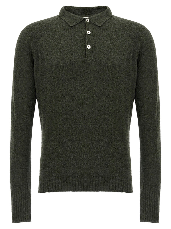 Ma'ry'ya Bouclé Cotton Polo Shirt