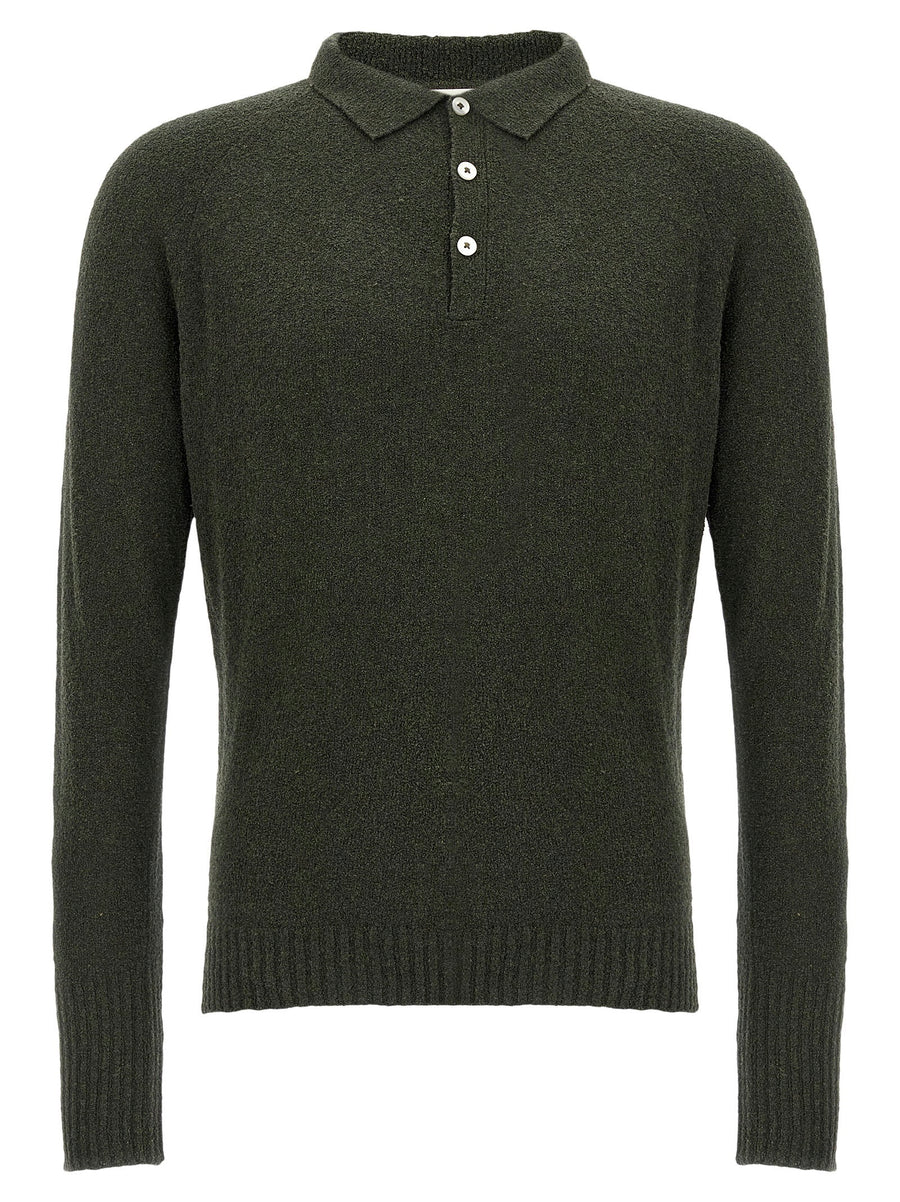 Ma'ry'ya Bouclé Cotton Polo Shirt