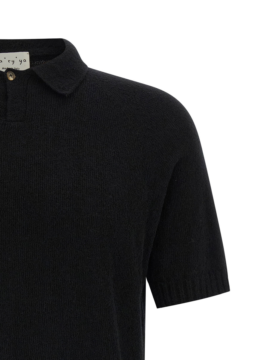 Ma'ry'ya Spongy Effect Polo Shirt