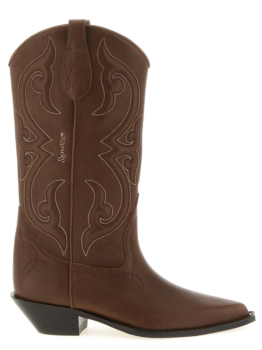 Sonora Yuma Calfskin Leather Boots For Women 3.5 cm Heel Premium Contrast Stitching